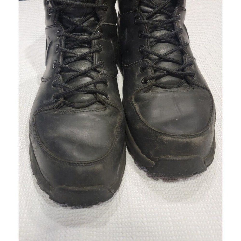 Nike Manoa Mens 11 Black Leather Mid Top Hiking Shoes - Picture 8 of 12